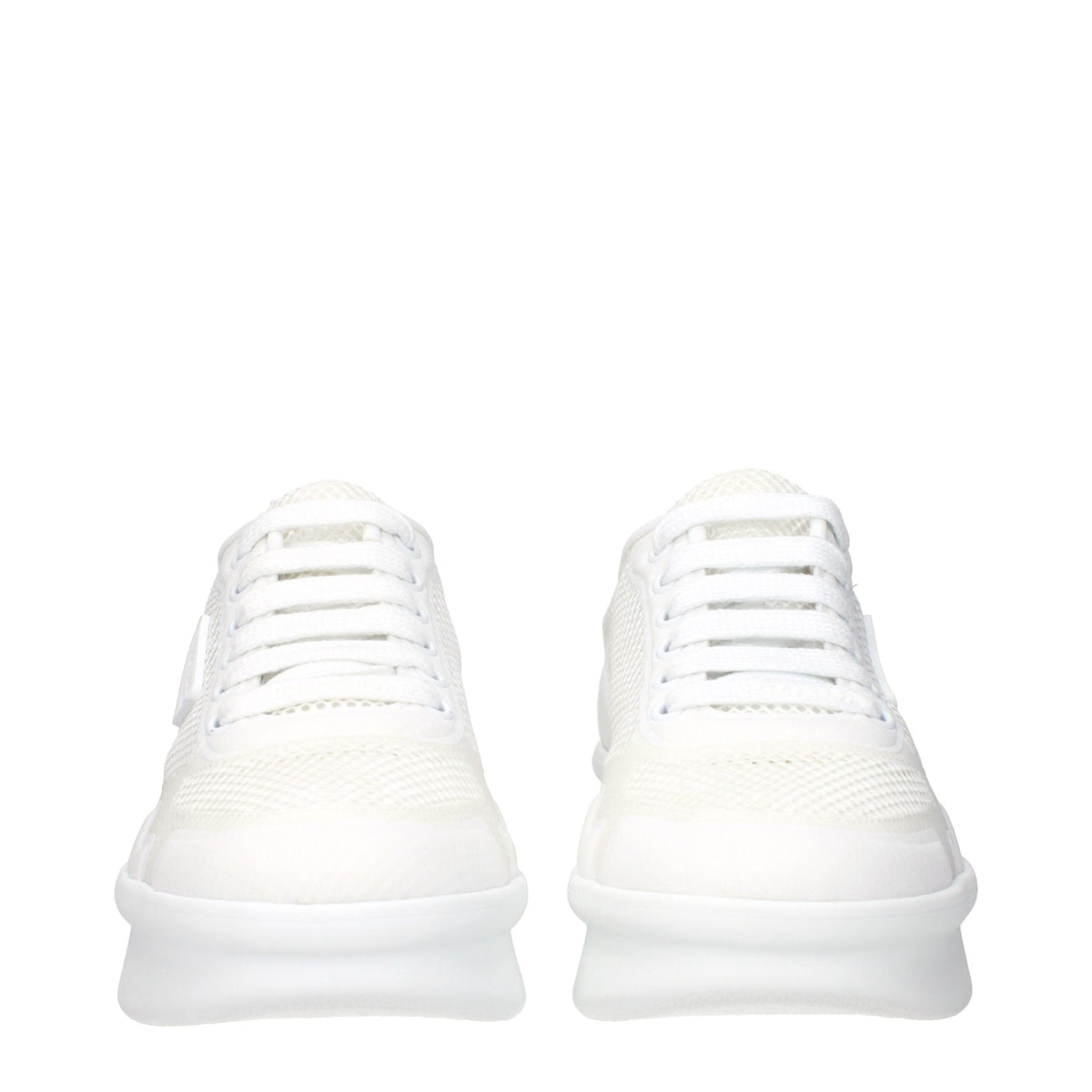 Prada Weiße Stoff-Sneaker im Athletic-Look