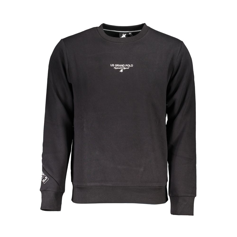 U.S. Grand Polo Schwarzer Baumwoll-Herren-Sweatshirt