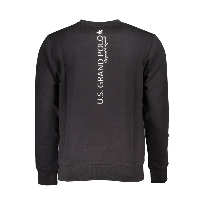 U.S. Grand Polo Schwarzer Baumwoll-Herren-Sweatshirt