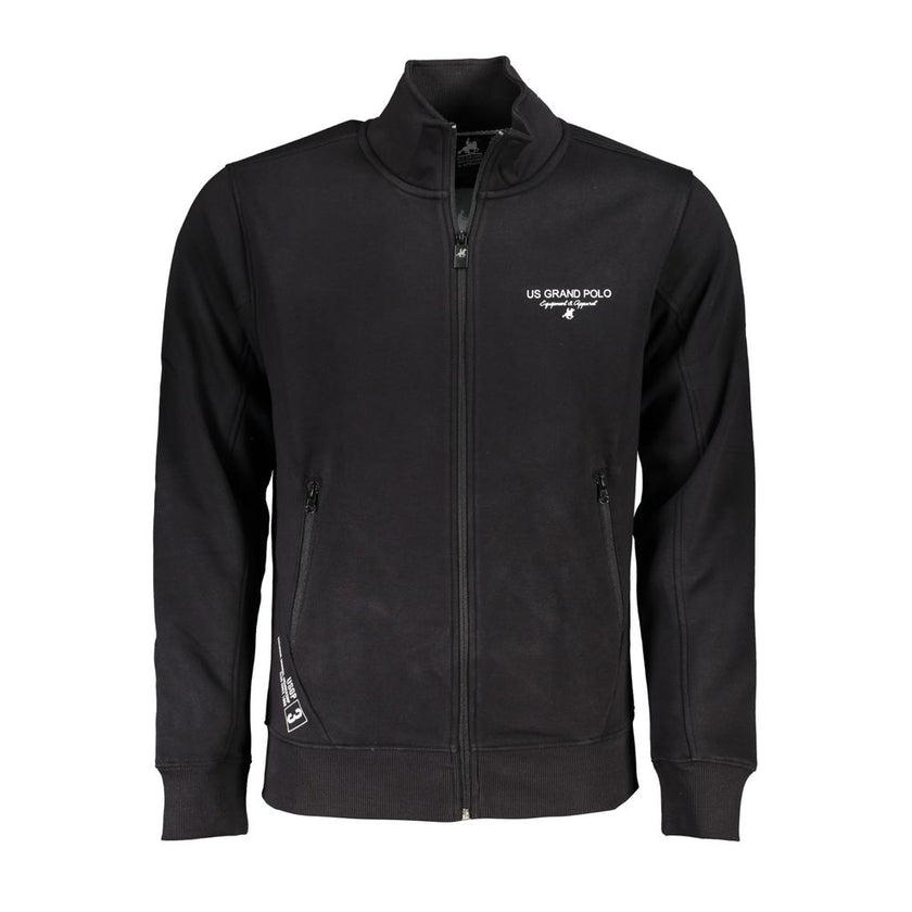 U.S. Grand Polo Schwarzer Baumwoll-Sweatshirt