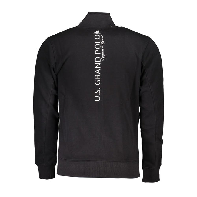 U.S. Grand Polo Schwarzer Baumwoll-Sweatshirt