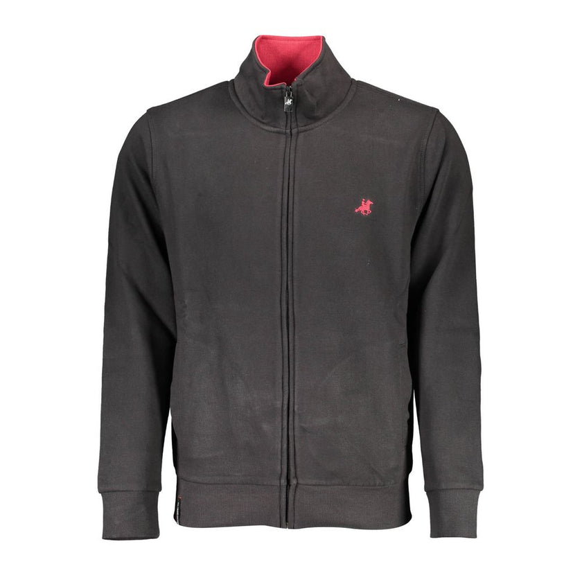 U.S. Grand Polo Schwarzer Baumwoll-Herren-Sweatshirt