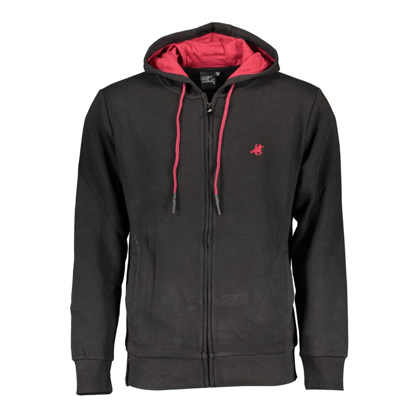 U.S. Grand Polo Schwarzer Herren-Hoodie aus Baumwolle