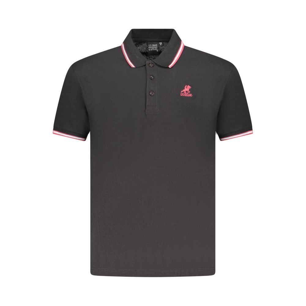 U.S. Grand Polo Schwarzes Herren-Poloshirt aus Baumwolle