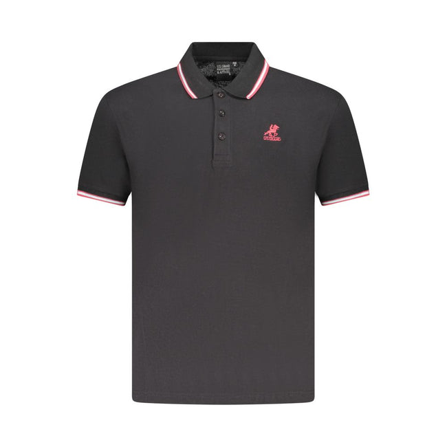 U.S. Grand Polo Schwarzes Herren-Poloshirt aus Baumwolle
