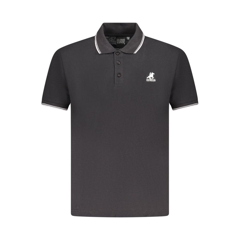 U.S. Grand Polo Schwarzes Herren-Poloshirt aus Baumwolle