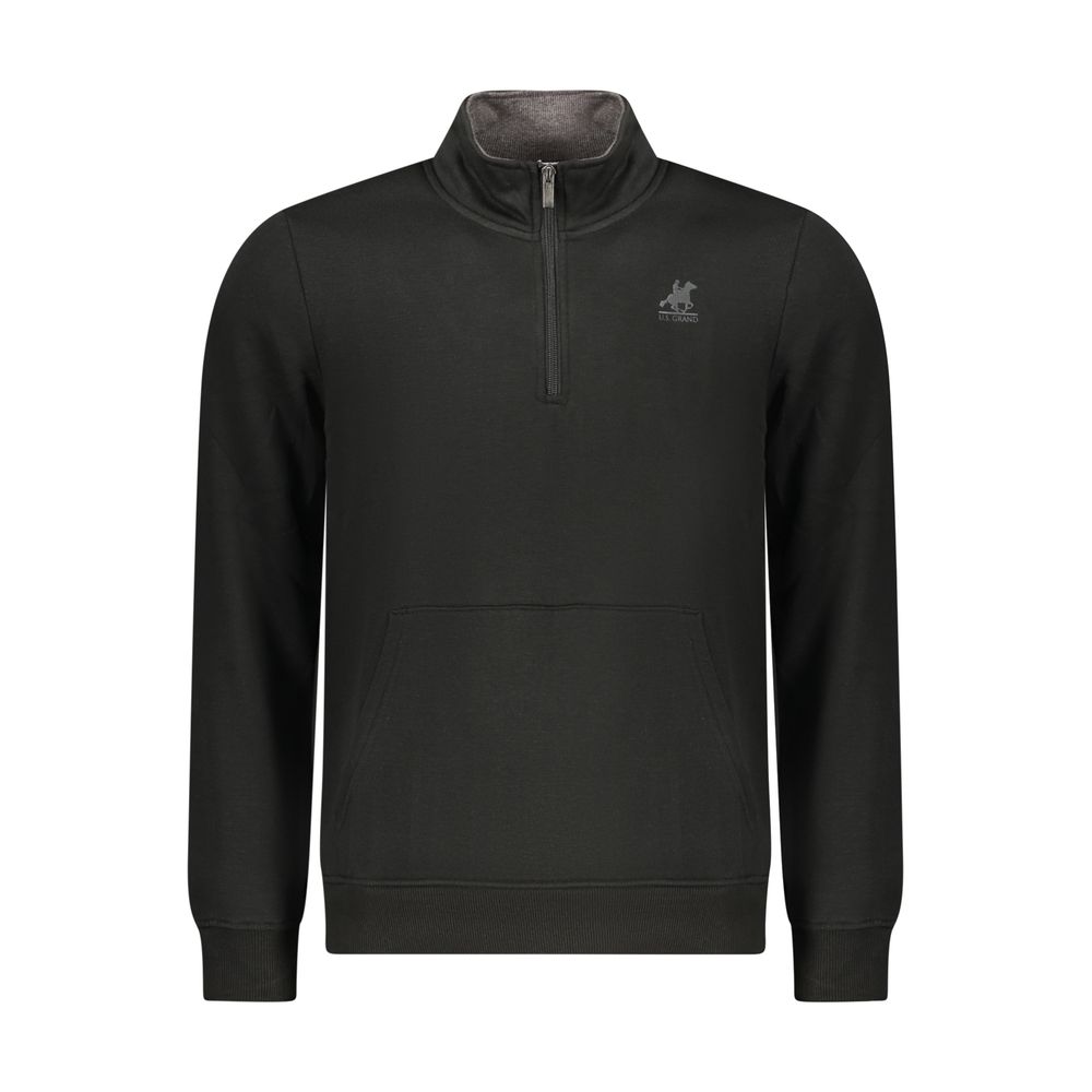 U.S. Grand Polo Schwarzer Baumwoll-Sweatshirt