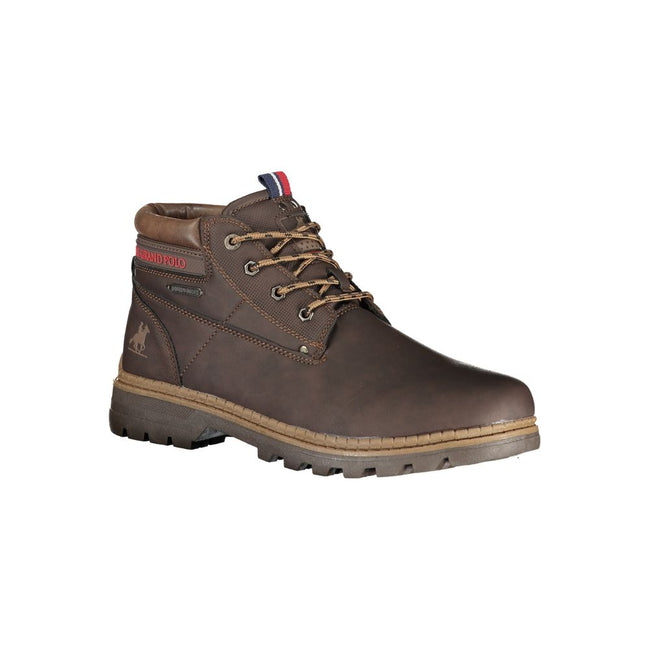 U.S. Grand Polo Braune Ankle Boots aus Polyester