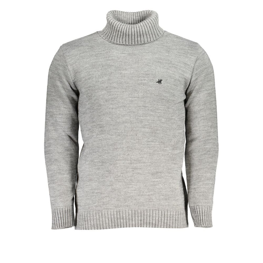 U.S. Grand Polo Grauer Strickpullover mit Rollkragen