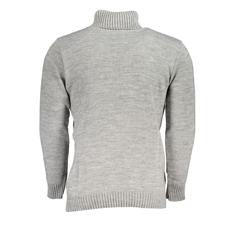 U.S. Grand Polo Grauer Strickpullover mit Rollkragen