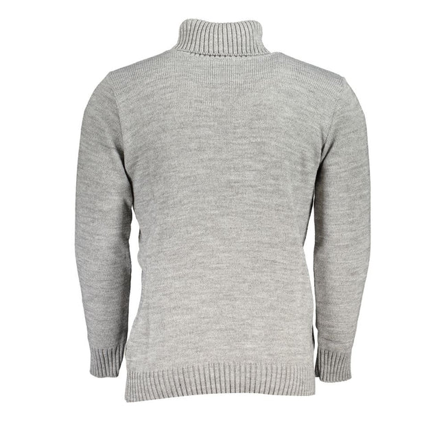 U.S. Grand Polo Grauer Strickpullover mit Rollkragen