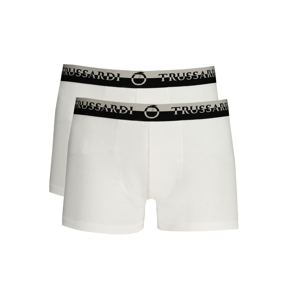 Trussardi Weiße Herren-Boxershorts aus Baumwolle