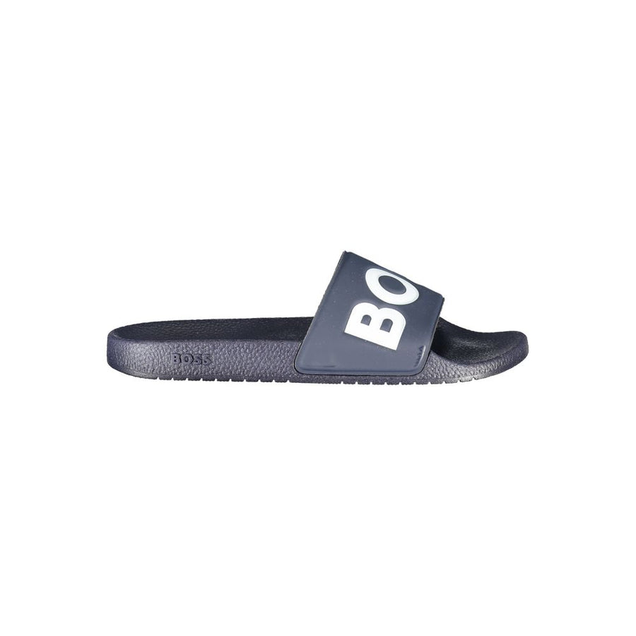 Hugo Boss Blaue Herren-Slipper aus Polyurethan