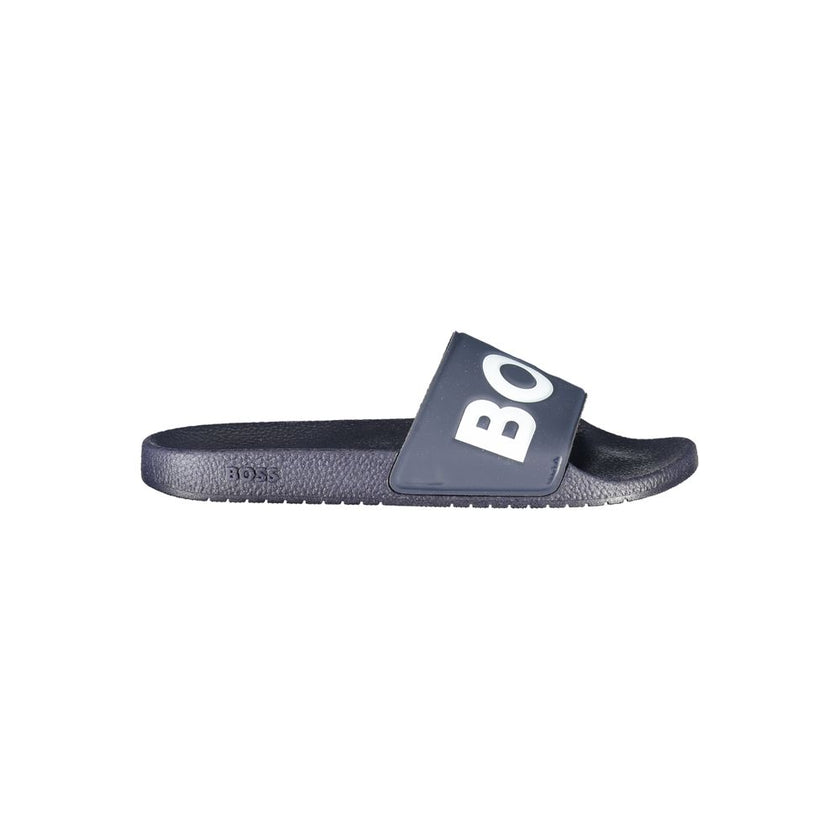 Hugo Boss Blaue Herren-Slipper aus Polyurethan