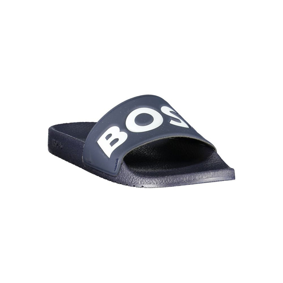 Hugo Boss Blaue Herren-Slipper aus Polyurethan