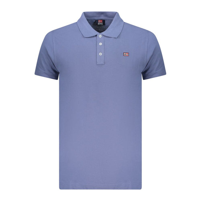 Norway 1963 Blaues Baumwoll-Poloshirt für Herren