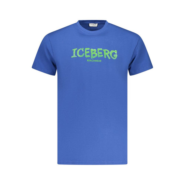 Iceberg Blaues Baumwoll-T-Shirt für Herren