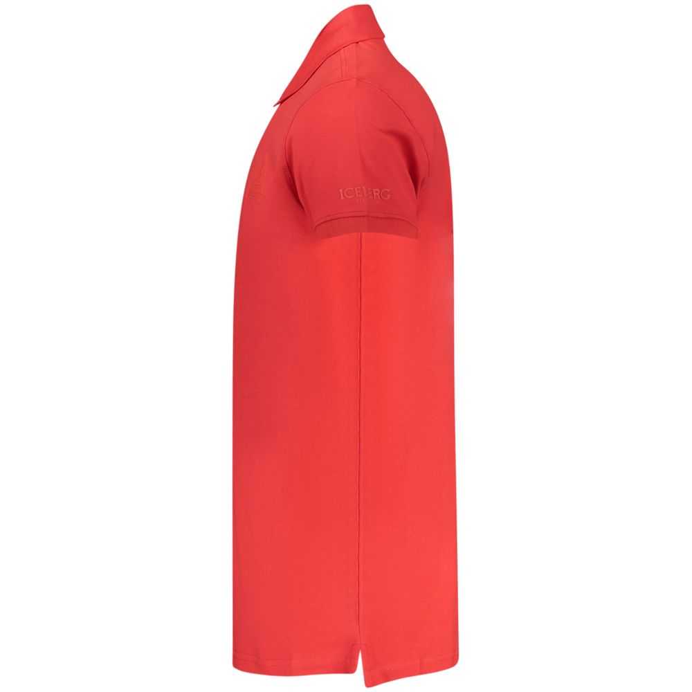 Iceberg rotes Baumwoll-Poloshirt für Herren in klassischem Design