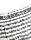 Dolce & Gabbana Herren-Boxershorts in Grau-Weiß gestreift, Regular Fit