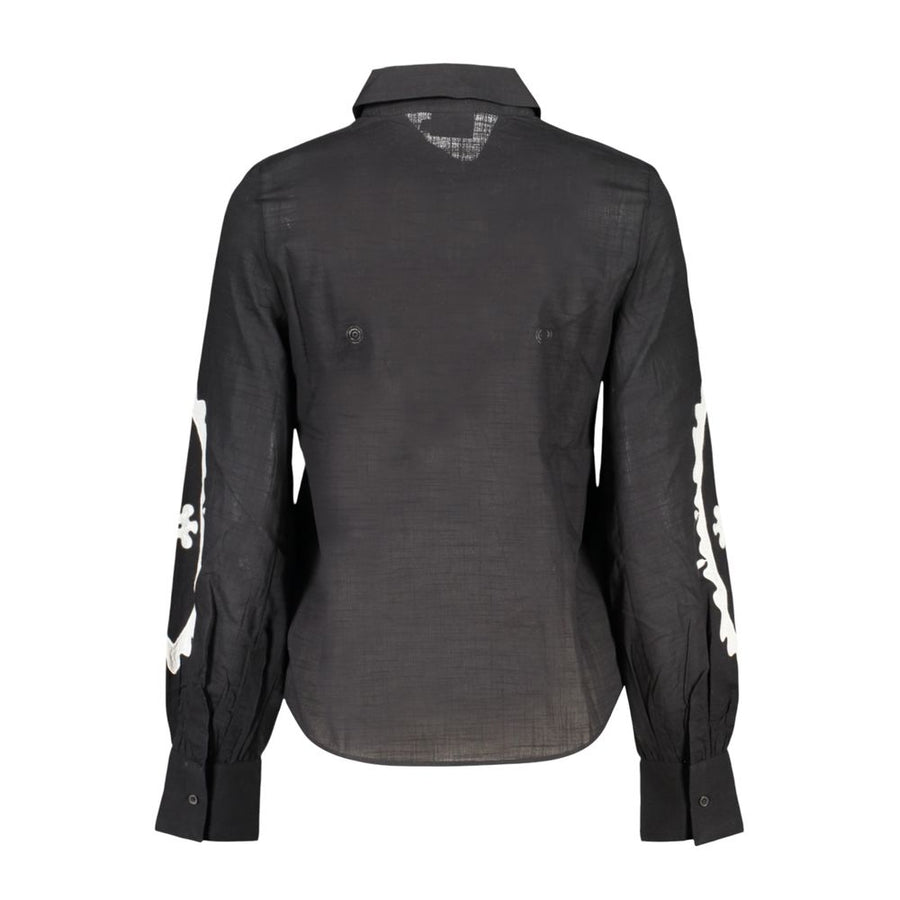 Desigual Schwarzes Baumwollhemd mit Muster