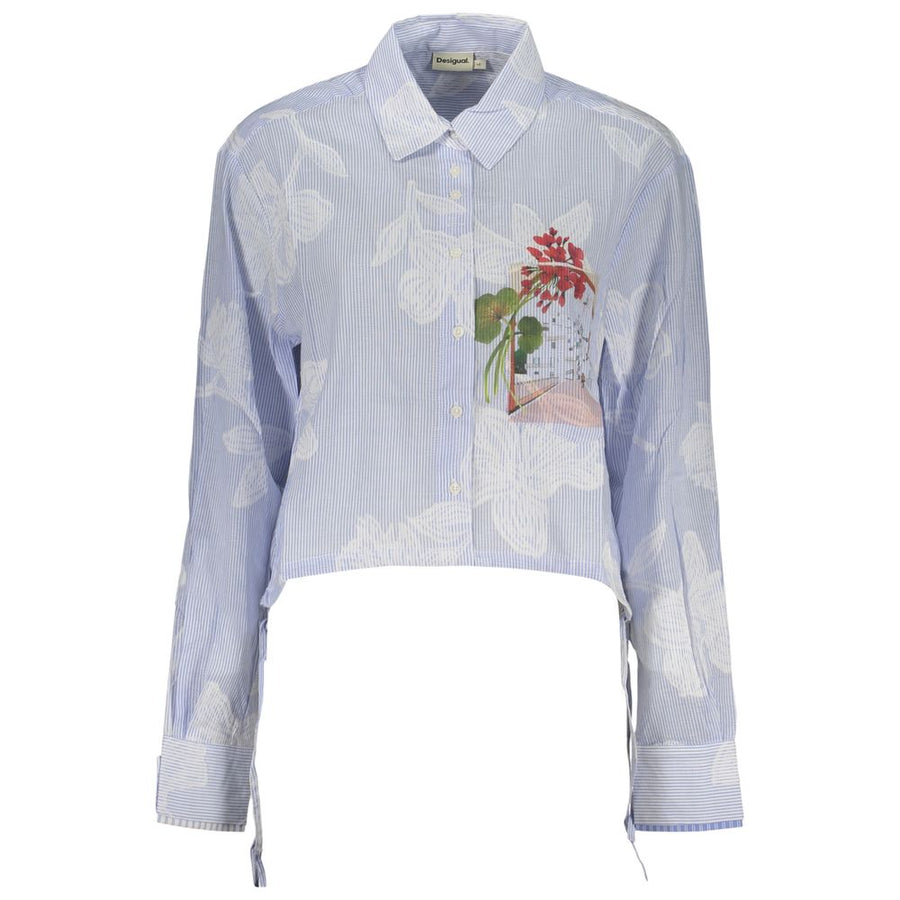 Desigual Blaues Baumwollhemd mit Muster