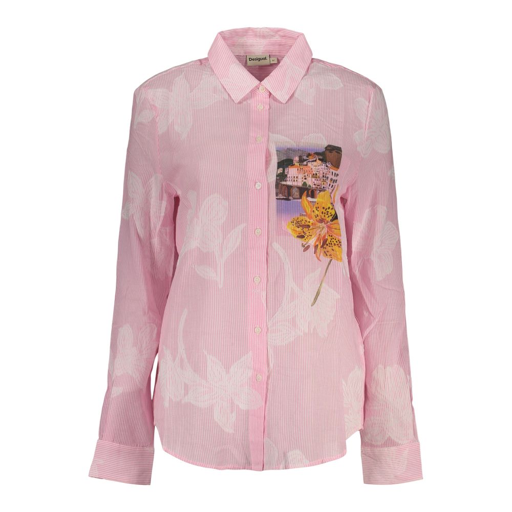 Desigual Hemd aus Baumwolle mit pinkfarbenem Muster
