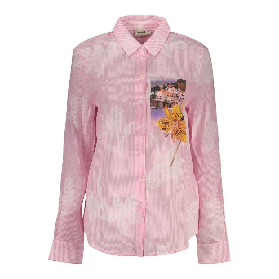 Desigual Hemd aus Baumwolle mit pinkfarbenem Muster