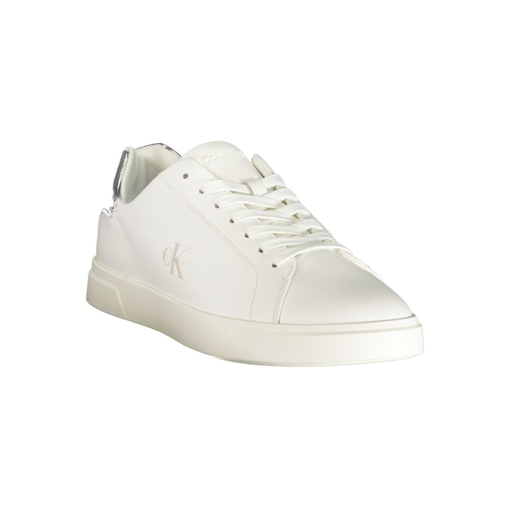 Calvin Klein Weiße Low-Top-Sneaker aus Polyester