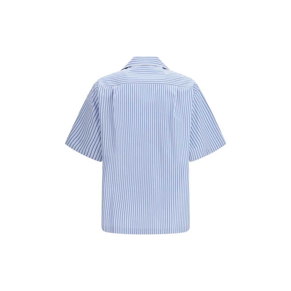 Dolce & Gabbana Blaues Baumwoll-Kurzarmhemd