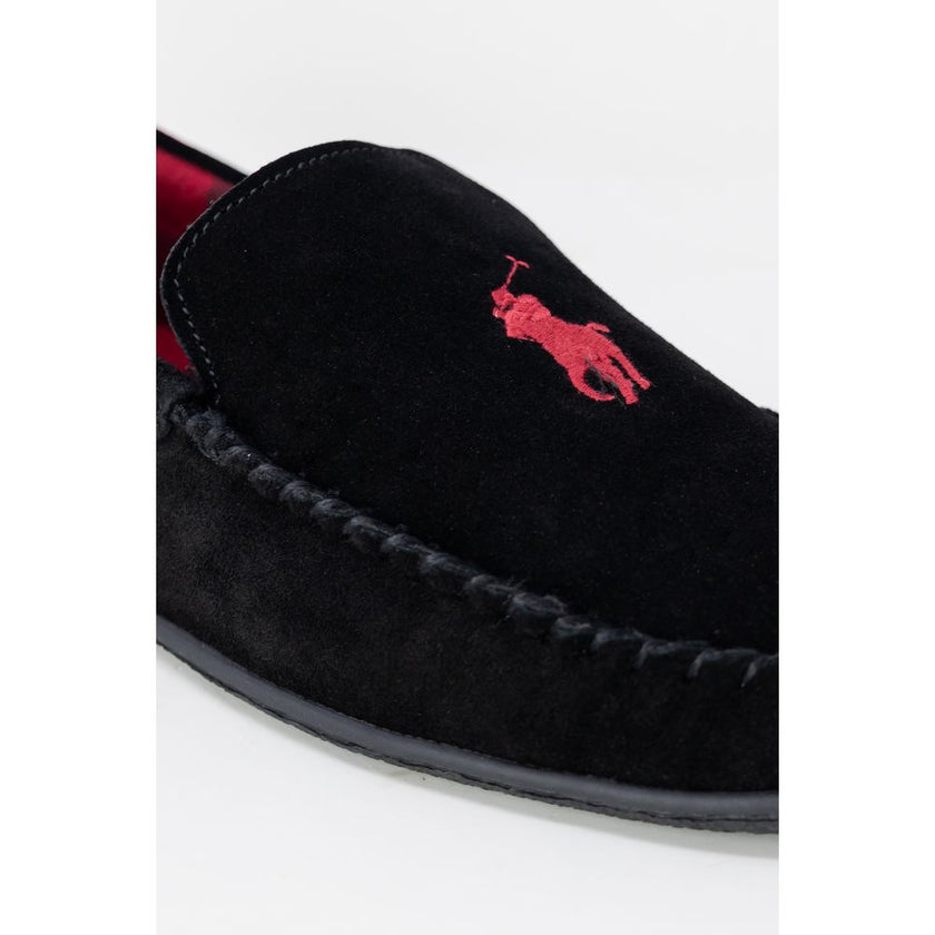 Ralph Lauren Schwarze Hausschuhe aus Kunstpelz