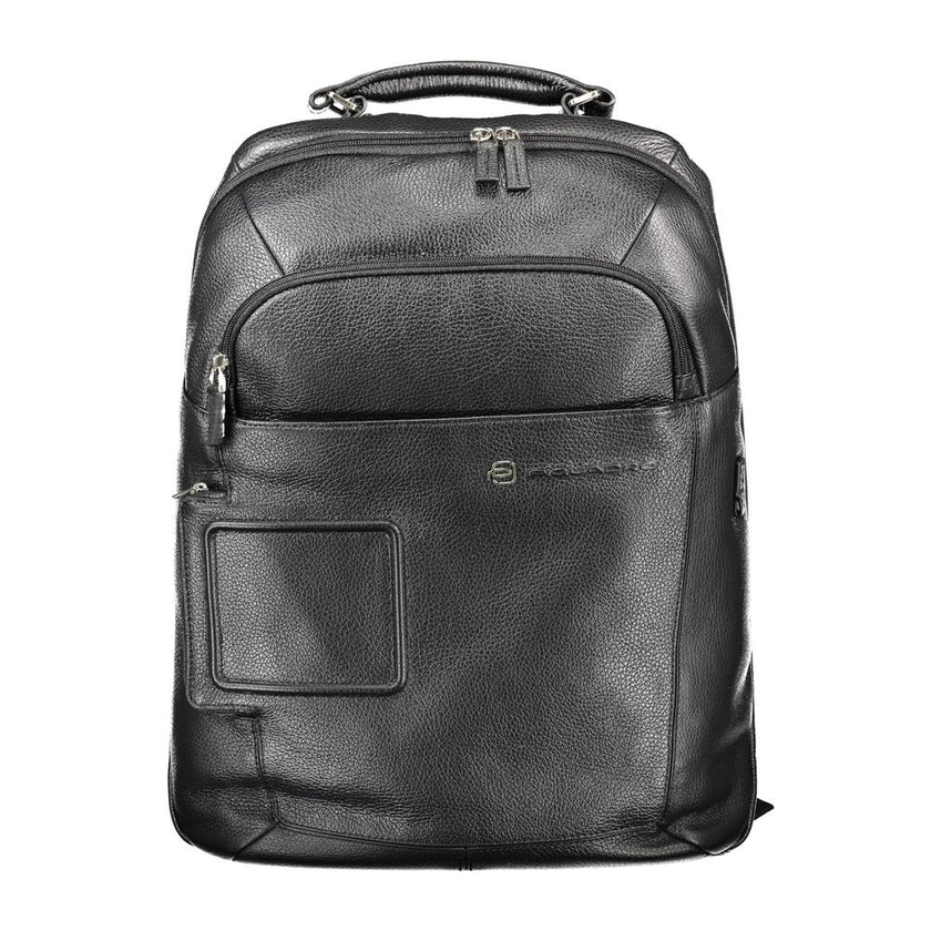 Piquadro Schwarzer Leder-Rucksack für Herren