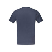 Hugo Boss Nero blaues Baumwoll-Herrenpoloshirt mit Rundhalsausschnitt und BOSS-Logo