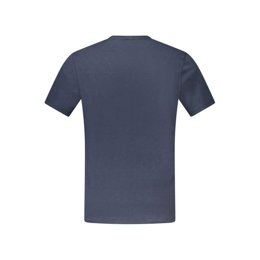 Hugo Boss Nero blaues Baumwoll-Herrenpoloshirt mit Rundhalsausschnitt und BOSS-Logo