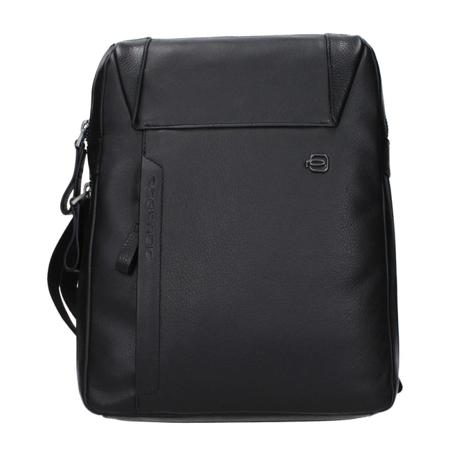 Piquadro Schwarze Leder Umhängetasche