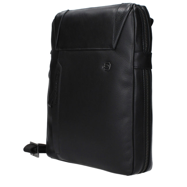 Piquadro Schwarze Leder Umhängetasche