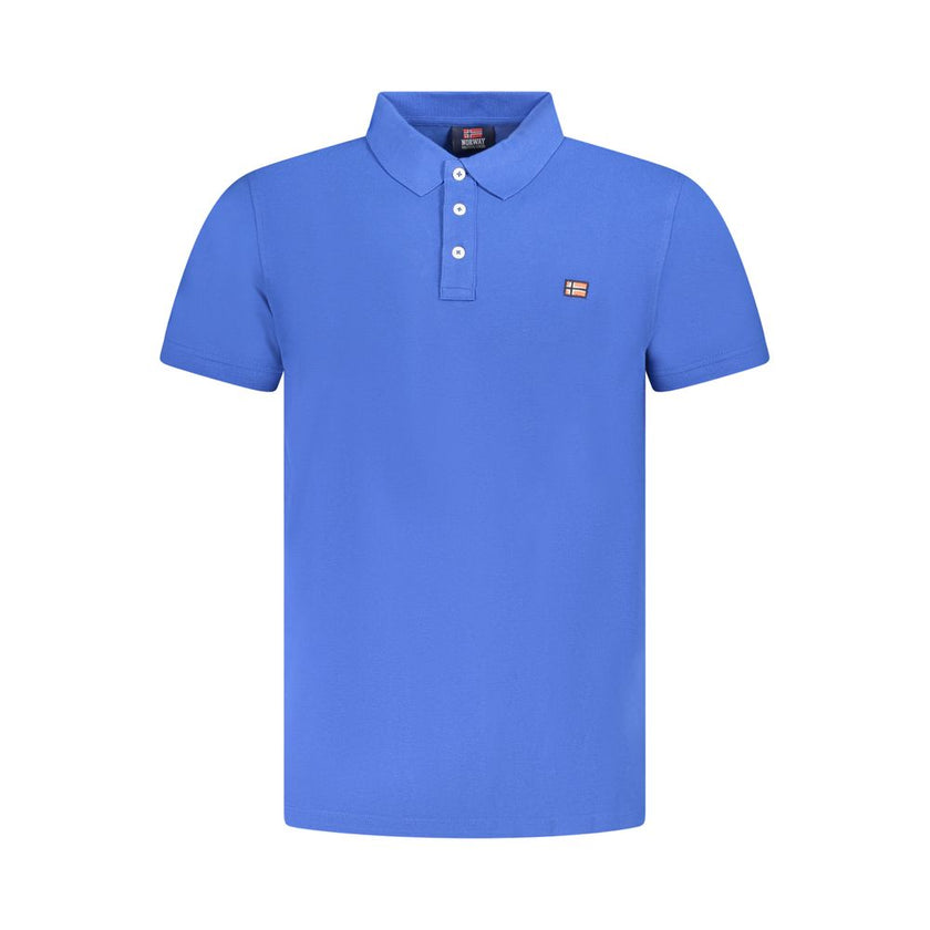Norway 1963 Blaues Baumwoll-Poloshirt für Herren