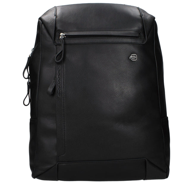 Piquadro Schwarzer Lederrucksack
