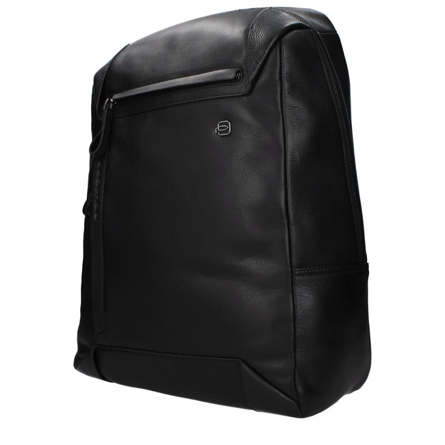 Piquadro Schwarzer Lederrucksack