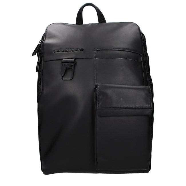 Piquadro Schwarzer Lederrucksack