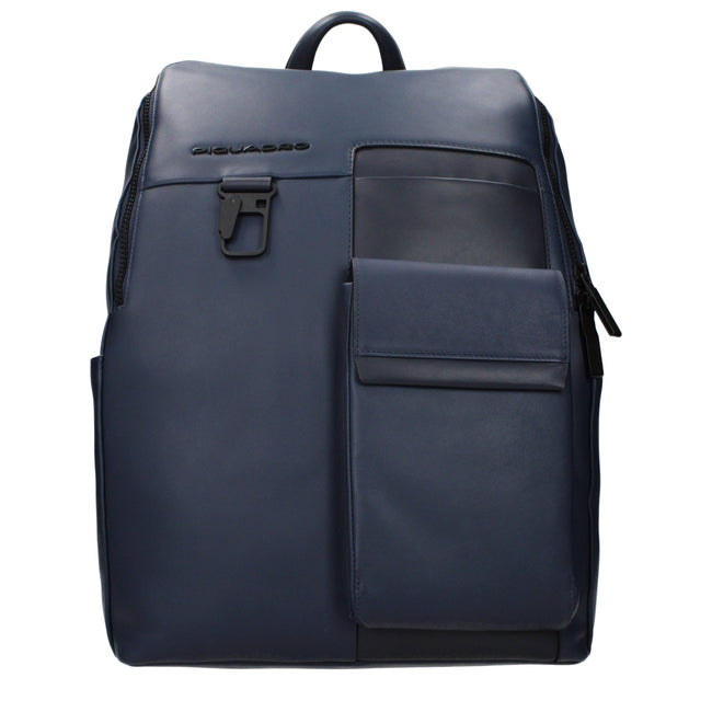 Piquadro Blauer Lederrucksack