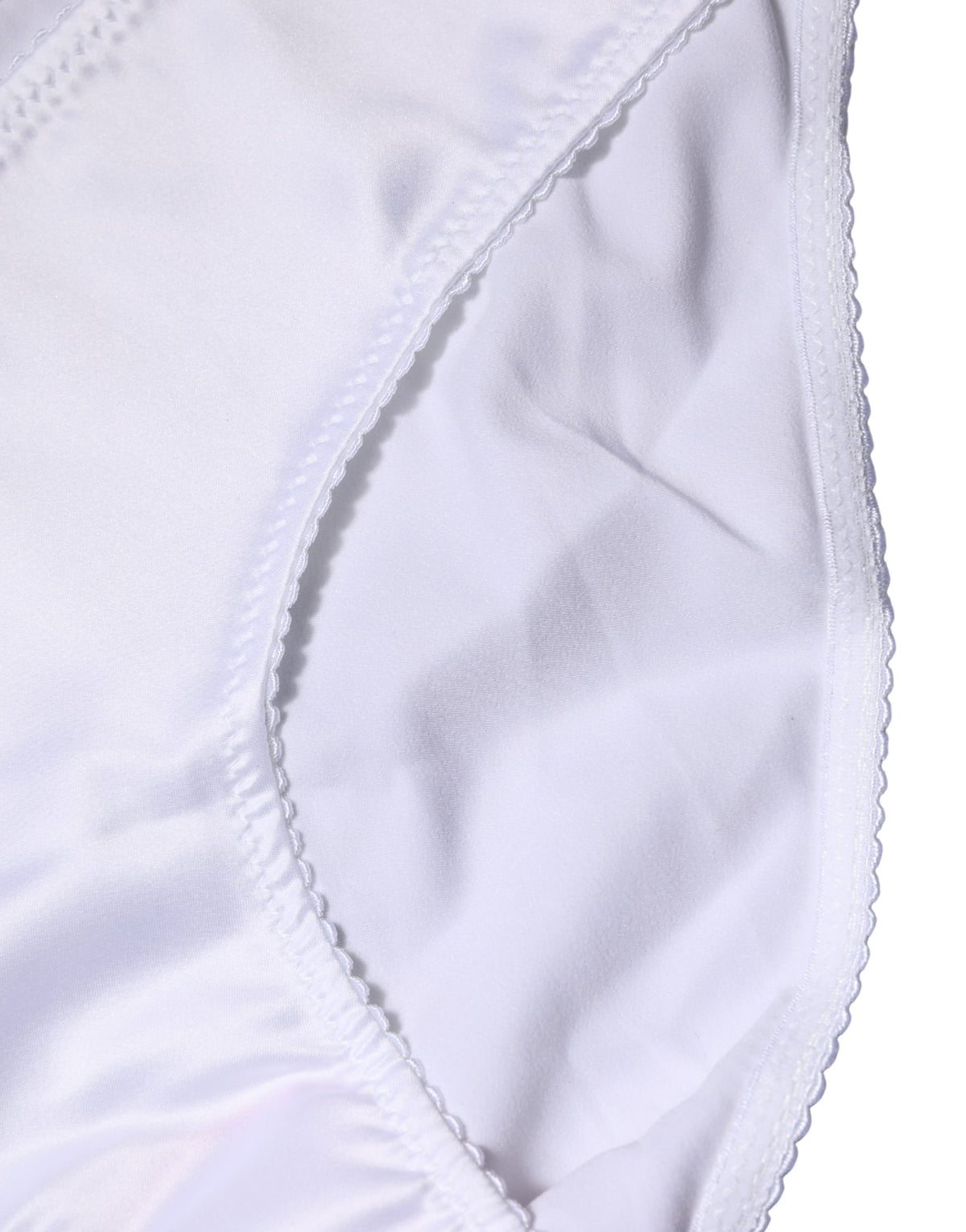 Dolce & Gabbana White Stretch Silk Mid-Rise Panty