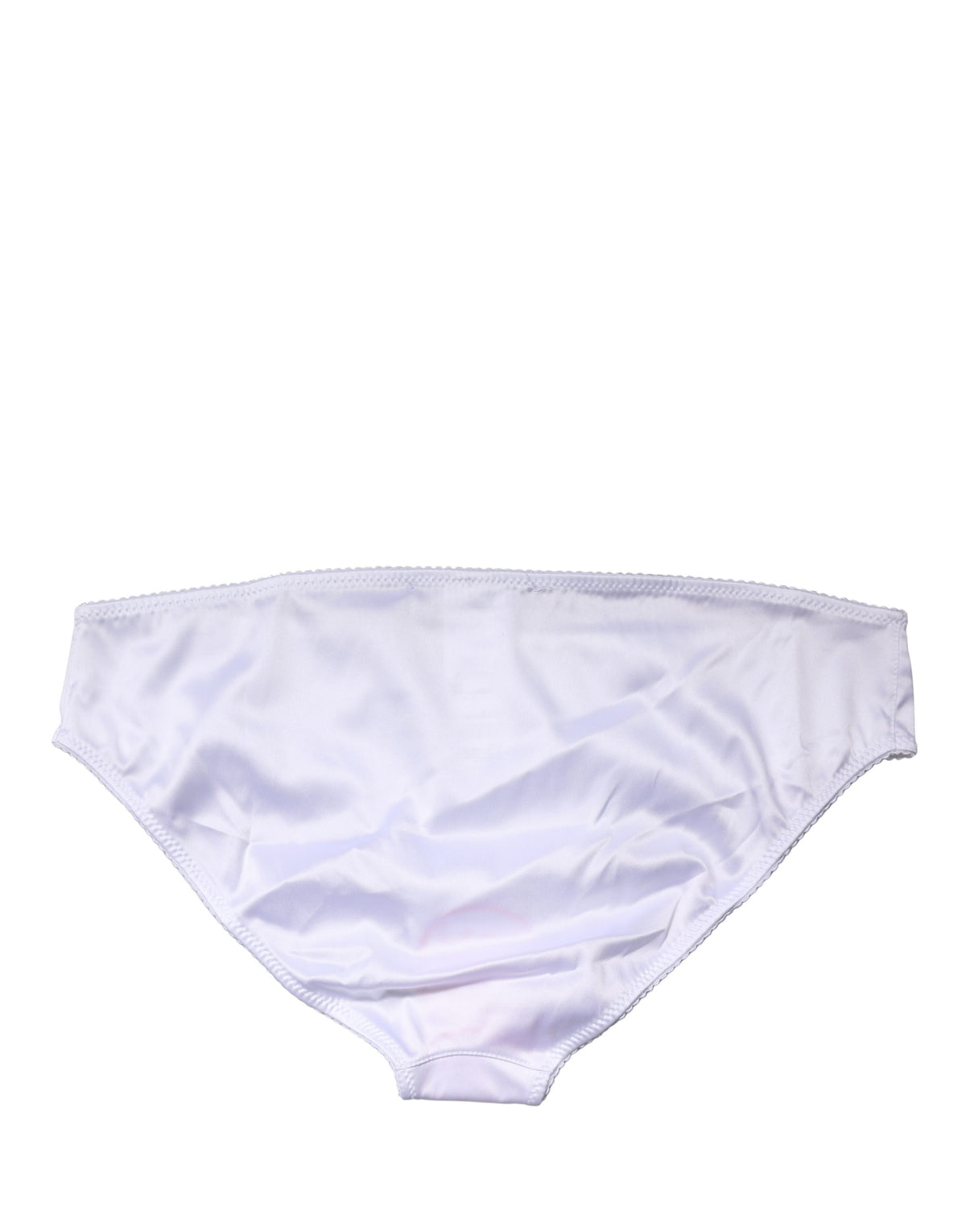 Dolce & Gabbana White Stretch Silk Mid-Rise Panty
