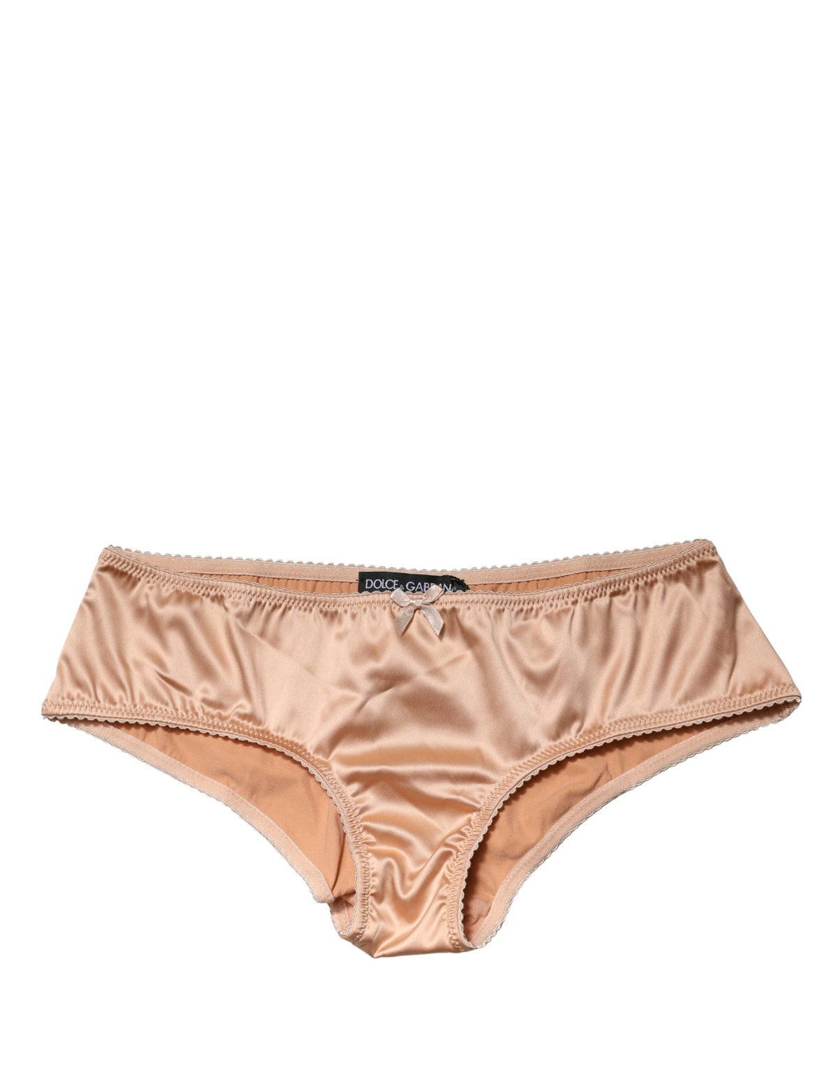 Dolce & Gabbana Beige Seiden-Stretch-Slip mit mittlerem Bund