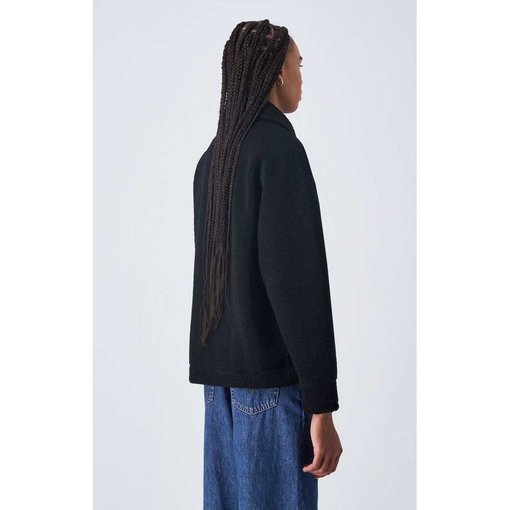 Champion Schwarze Polyester-Jacke in voller Länge