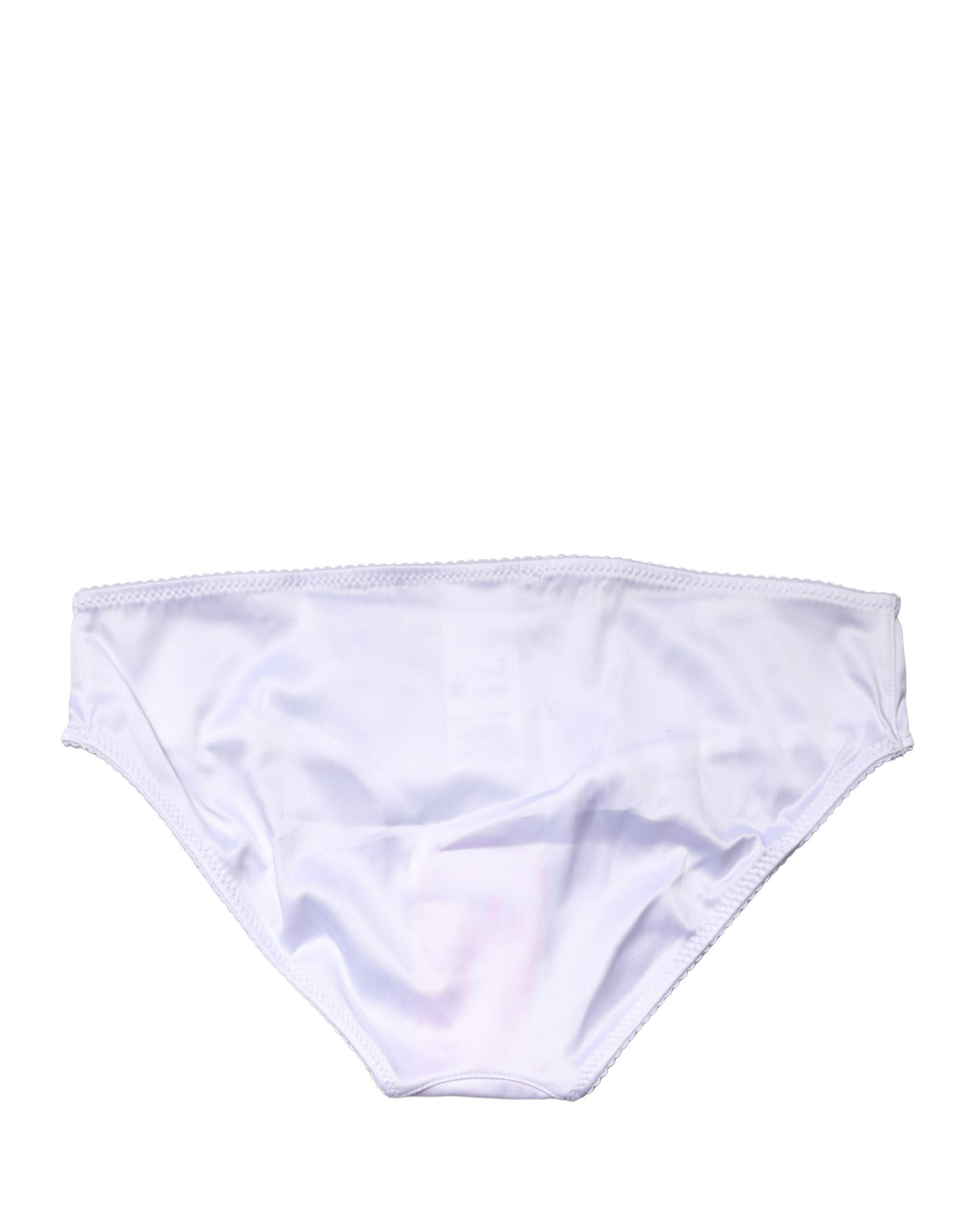 Dolce & Gabbana White Stretch Silk Panties with Mid-Rise Waist