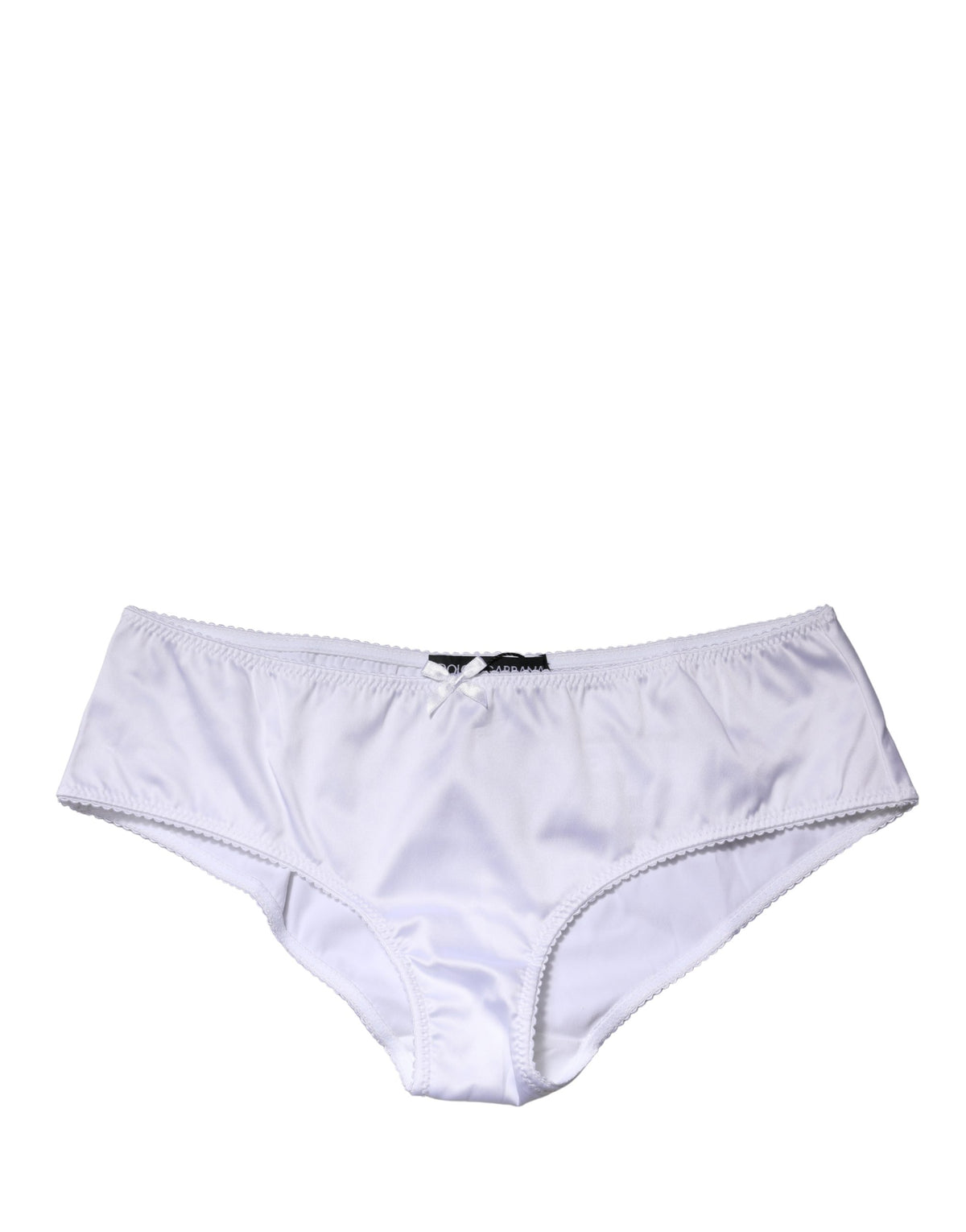 Dolce & Gabbana White Mid-Rise Silk Stretch Panty