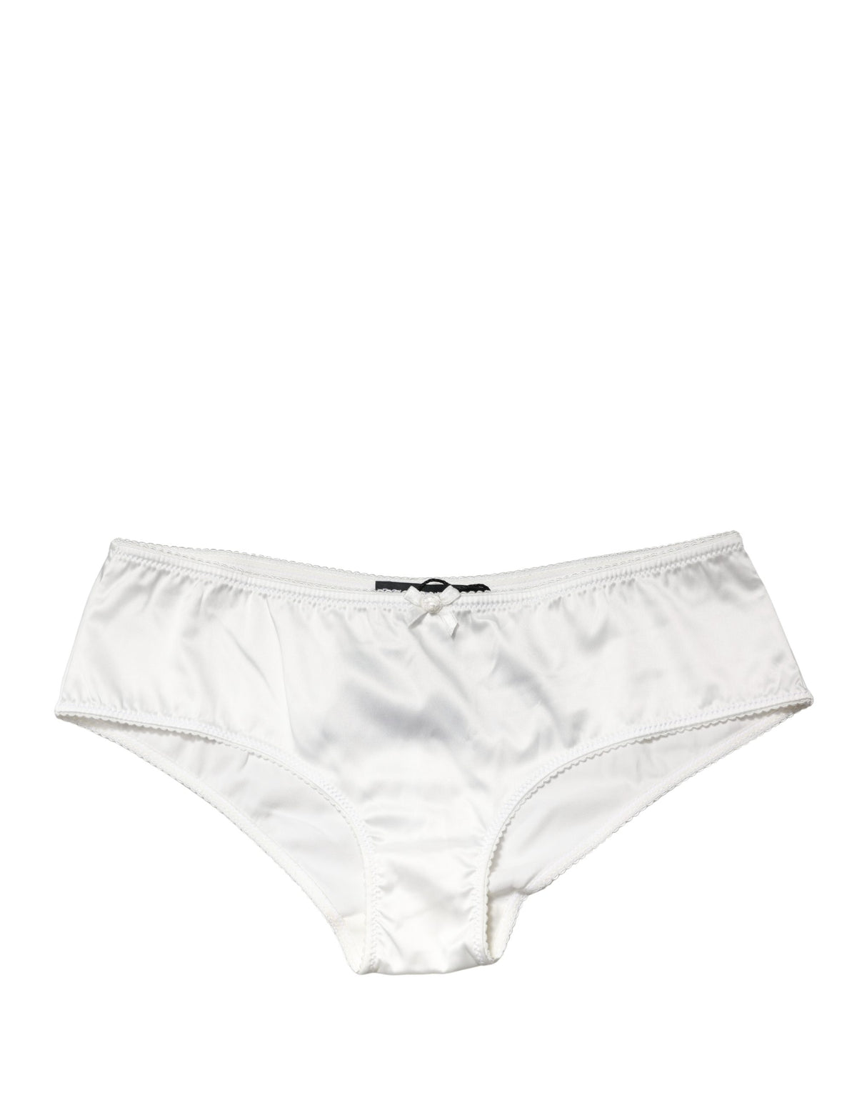 Dolce & Gabbana White Stretch Silk Mid-Rise Panty