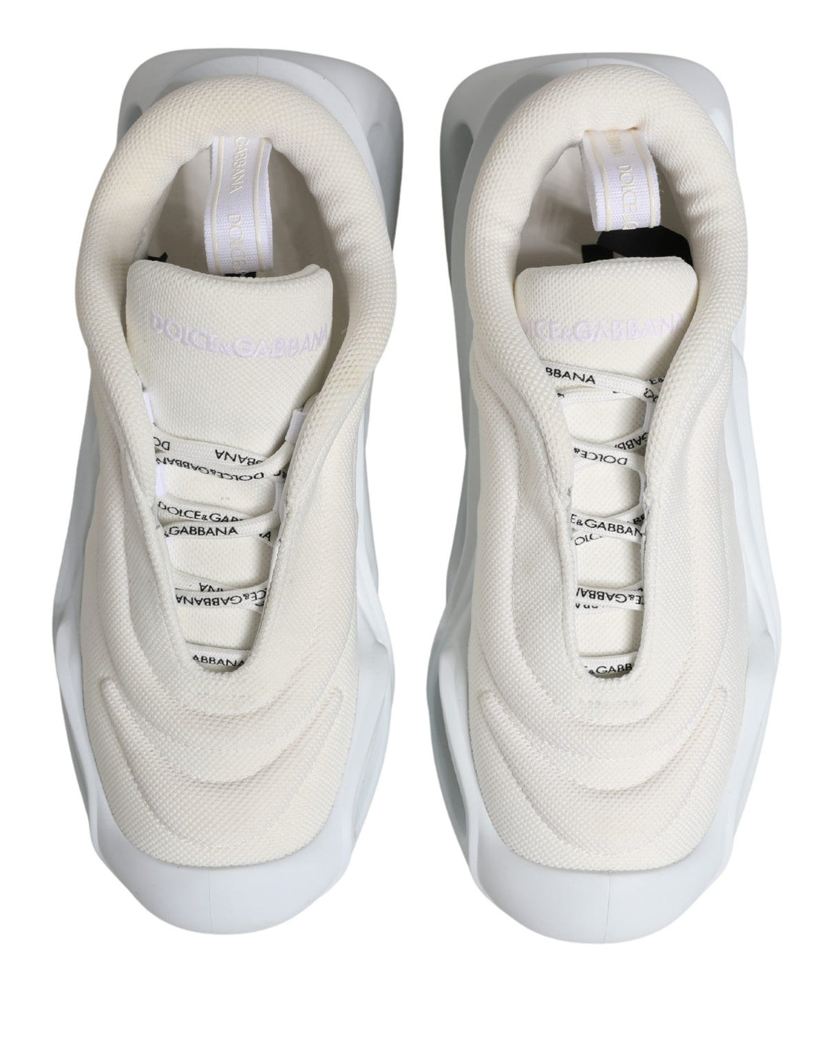 Dolce & Gabbana White Slip-On Wave Low-Top Sneakers Shoes