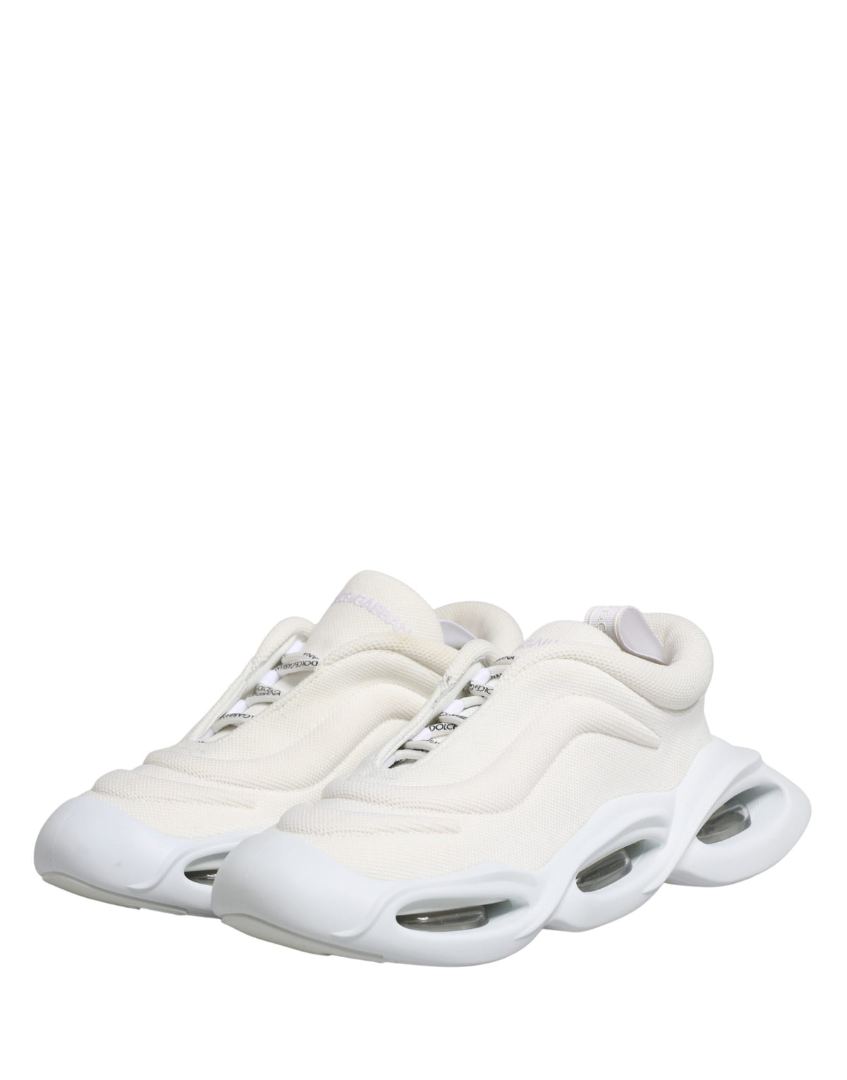 Dolce & Gabbana White Slip-On Wave Low-Top Sneakers Shoes