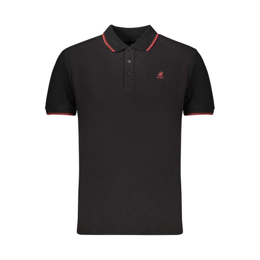 U.S. Grand Polo Schwarzes Baumwoll-Poloshirt für Herren